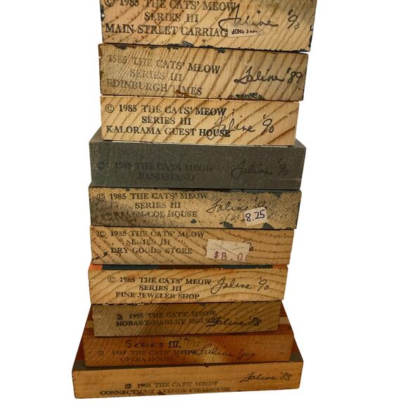 The Cat’s Meow Series III Lot of 10 Wooden Buildings 1985 – Vintage Village Set - Picture 6 of 6